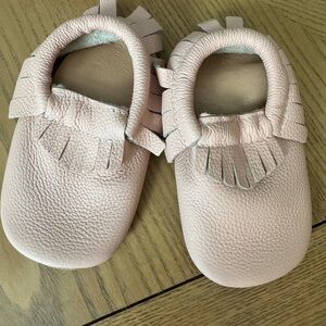Lucky Love Soft Pink Leather Baby Moccasins